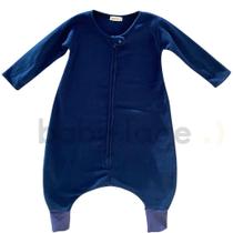 Saco Saquinho de Dormir Bebê Com Manga e Pézinho Sleep Bag Cobertor de Vestir Soft Azul Tam. G