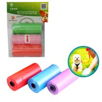 Saco / saquinho para fezes animal de plastico liso colors com 45 pecas 30x23cm Saco / saquinho para fezes animal de plastico liso colors com 45 pecas 30x23cm
