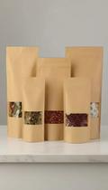 Saco Stand Up Pouch Kraft Fosco Visor 14x22cm 50un Saco Stand Up Pouch Kraft Fosco Visor 14x22cm 50un
