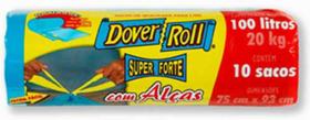 Saco Super Forte com Alças com 10 Sacos Azul 100L 43x22x30cm - Dover-Roll