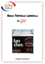 Saco térmico metal lanches c/200 unid. - embalagem térmica, lanches, hambúrger (10896)