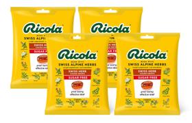 Saco Throat Drops Ricola Sugar Free Swiss Herb de 19 quilates (pacote com 4)