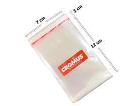 Saco Transparente Bopp Adesivado 7x12 + Aba Embalagem 200 Un