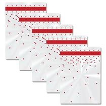 Saco Transparente Cute Heart Vermelho e Branco 11x19,5 cm com 250 unidades
