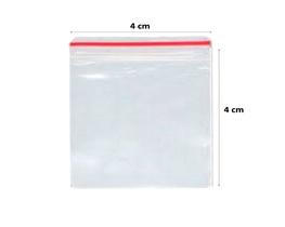 Saco Transparente Plástico Fecho Zip Hermético 4x4cm 100 Unidades