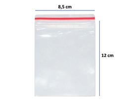 Saco Transparente Saquinho Plástico Fecho Zip 8,5x12 100 Uni - B&K