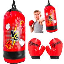 Saco Treinar Soco Pancada Box Muay Thai Infantil 2 Luvas Macio Esporte - Pais & Filhos