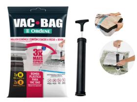 Saco Vac Bag Organizador Roupa Edredom 1 M e 2 G + Bomba