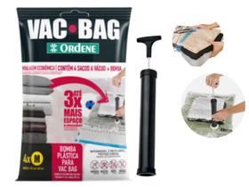 Saco Vacuo Viagem Vac Bag 4 Unidades Tamanho M+ Bomba