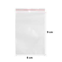 Saco Zip hermético transparente abre e fecha pacote com 100 unidades