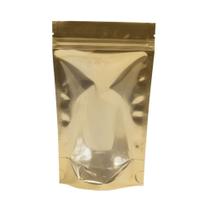 Saco Zip Lock Transparente Dourado Lembrancinha