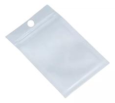 Saco Zip Poolsy 8cm x 14cm Frente Transparente e Fundo Branco Com 100 Unidades