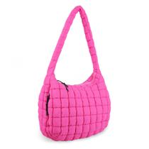 Sacola acolchoada UIXIZQ para mulheres em nylon roxo Sacola acolchoada UIXIZQ para mulheres em nylon roxo