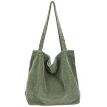 Sacola ALUWU Corduroy para mulheres e meninas, trabalho casual, verde claro