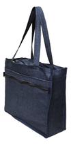 Sacola Artesanal Ecológica Fashion Em Jeans Reforçada com Bolso Frontal 40x30x10