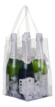 Sacola Bebidas Gelo Pvc Transparente 04 Garrafas Com Alça Sacola Bebidas Gelo Pvc Transparente 04 Garrafas Com Alça