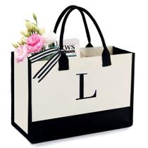 Sacola BeeGreen Canvas 43x32x17 cm Monogram Letter L