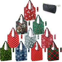 Sacola BeeGreen Christmas, pacote com 10, dobrável 38x40x12 cm