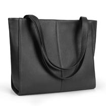 Sacola befen preta de couro genuíno para mulheres e trabalho