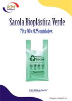 Sacola Bioplástica de Fonte Renovável Verde 70 x 90 c/125 unid. - Extrusa - biodegradável (14618)