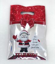 Sacola boca de palhaço Metalizada Papai Noel 30x40cm 25un