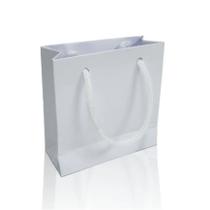 Sacola Bolsa Papel Branca Pequena 10x10x4 - Kit 50 Un - Ideal Pack