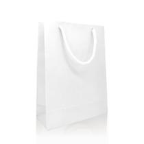 Sacola Bolsa Papel Branca Pequena 13x18x6 - Kit 50 Un - Ideal Pack