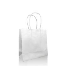 Sacola Bolsa Papel Branca Pequena - 16x16x7 - Kit 50 Un - Ideal Pack