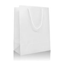Sacola Bolsa Papel Branca Pequena 18x24x10 - Kit 50 Un - Ideal Pack