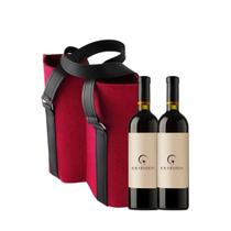 Sacola Bolsa Reutilizável Dupla Para Vino Com Alça Para Transportar 2 Garrafas - Vermelho - Cs Vinhos
