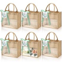 Sacola Breathffy 31x27x15cm, estopa, pacote com 6 unidades, verde sálvia Sacola Breathffy 31x27x15cm, estopa, pacote com 6 unidades, verde sálvia