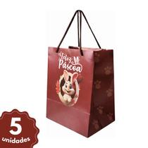 Sacola Cartonada Páscoa Premium Alça De Nylon 20x15x25cm Quantidadae:5 Unidades