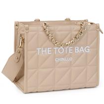 Sacola Chinllo acolchoada com correntes Stachel Purse E.Khaki-M para mulheres Sacola Chinllo acolchoada com correntes Stachel Purse E.Khaki-M para mulheres