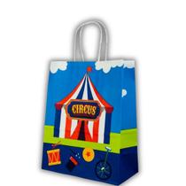 Sacola Circo M 17,5x8,5x21,5cm 10un Embalagem Festa Infantil Temática Colorida Papel