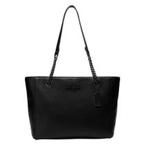Sacola Coach Cammie Chain Black Pebble Leather Sacola Coach Cammie Chain Black Pebble Leather