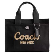 Sacola Coach Cargo Tote 26 de lona preta e couro reciclado Sacola Coach Cargo Tote 26 de lona preta e couro reciclado