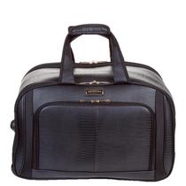 Sacola com Carrinho Média Croco 4T - Preto