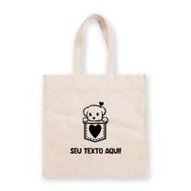 Sacola de Algodão Cru Personalizada Love Dog - 30cm x 34cm - 1 unidade - Rizzo