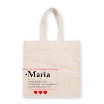 Sacola de Algodão Cru Personalizada - Sinônimos de Amor - 30cm x 36cm - 1 unidade - Rizzo