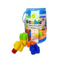 Sacola de Blocos de Montar Cubic Jr 80 Peças Tamanho Grande 3+ Anos Multikids - BR2276 Sacola de Blocos de Montar Cubic Jr 80 Peças Tamanho Grande 3+ Anos Multikids - BR2276