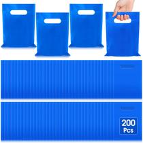 Sacola de compras de mercadorias Janlaugh 200 unidades de plástico azul 15x20cm