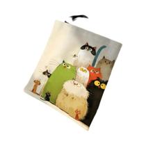 Sacola De Compras Dobrável Reutilizável Ecológica Para Mulheres Com Estampa De Gato E Peixe, Sacola De Compras Dobrável Reutilizável Ecológica Para Mulheres Com Estampa De Gato E Peixe,