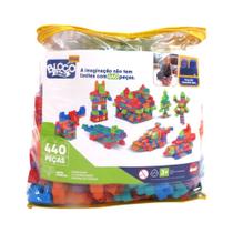 Sacola de Construção Blocolândia Click 440 Blocos Peças Grandes Dismat XK110