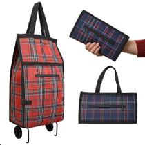Sacola de feira com rodinhas bolsa dobravel de mao carrinho para compras portatil