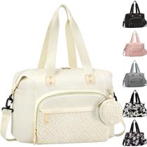 Sacola de fraldas Tenot Travel Baby Bag com estojo de chupeta bege