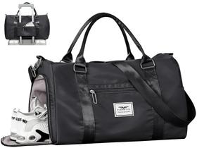 Sacola de Ginástica Feminina Fioretto com Bolso para Sapatos e Roupas Molhadas