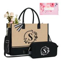 Sacola de juta inicial personalizada TopDesign com 5 bolsos Sacola de juta inicial personalizada TopDesign com 5 bolsos