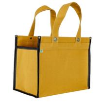 Sacola de lona bolsa de lona resistente para supermercado feira hortfrut amarelo