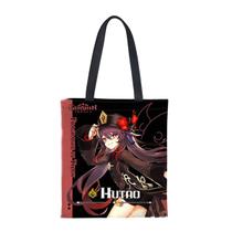 Sacola de lona Genshin Impact Hutao Anime Fans, presente de 33 x 37 cm Sacola de lona Genshin Impact Hutao Anime Fans, presente de 33 x 37 cm