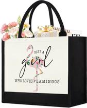 Sacola de lona GevguxLuo Flamingo Design 33x13x28 cm